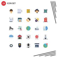 25 User Interface Flat Color Pack of modern Signs and Symbols of memory card computing locker cloud arrow Editable Vector Design Elements