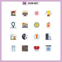 Modern Set of 16 Flat Colors and symbols such as home china warning candle cup Editable Pack of Creative Vector Design Elements