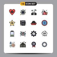 conjunto de 16 iconos de interfaz de usuario modernos signos de símbolos para elementos de diseño de vectores creativos editables de pintura de marcador de vida de medios de presupuesto