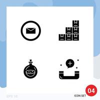 Universal Solid Glyph Signs Symbols of email spray box perfume disease Editable Vector Design Elements