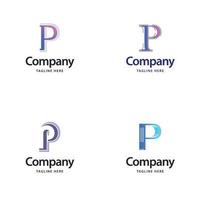 diseño de paquete de logotipo grande de letra p diseño de logotipos modernos y creativos para su negocio vector