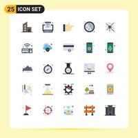 Pack of 25 Modern Flat Colors Signs and Symbols for Web Print Media such as hospital healthcare web antibacterial anti Editable Vector Design Elements