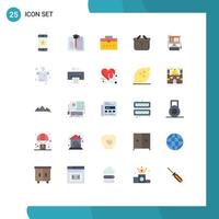 Set of 25 Modern UI Icons Symbols Signs for software computer worker bag shopping cart Editable Vector Design Elements