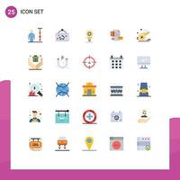 Pack of 25 Modern Flat Colors Signs and Symbols for Web Print Media such as business branding photo light idea Editable Vector Design Elements