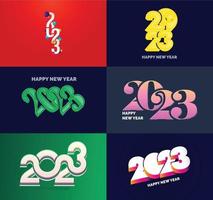 Big Set of 2023 Happy New Year logo text design 2023 number design template vector