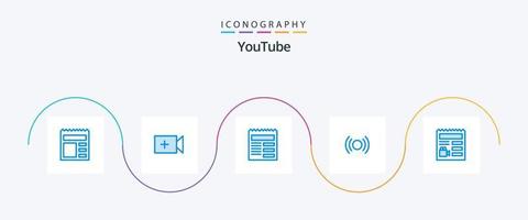 Youtube Blue 5 Icon Pack Including basic. ux. text. ui. essential vector