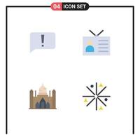 Stock Vector Icon Pack of 4 Line Signs and Symbols for chat aurangabad fort ui output device dhaka Editable Vector Design Elements