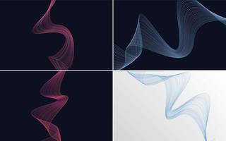 Collection of geometric minimal lines pattern set vector