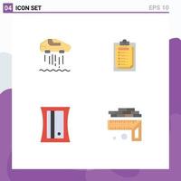 Pictogram Set of 4 Simple Flat Icons of hovercar sharpener technolody report measurement Editable Vector Design Elements