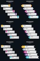 Vector 6 Infographics Pack Presentation slide template 5 Steps cycle diagrams and timelines