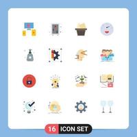 Universal Icon Symbols Group of 16 Modern Flat Colors of computer box locker garden performance Editable Pack of Creative Vector Design Elements