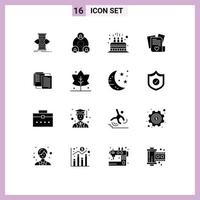 paquete de iconos de vector de stock de 16 signos y símbolos de línea para elementos de diseño de vector editables de archivo corazón fiesta amor niño