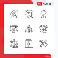 User Interface Pack of 9 Basic Outlines of mechanical hobbies cloud design art Editable Vector Design Elements