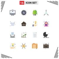 16 iconos creativos signos y símbolos modernos del entorno informático hogar lápiz feliz paquete editable de elementos creativos de diseño vectorial vector