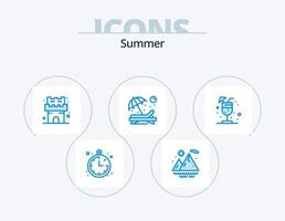 Summer Blue Icon Pack 5 Icon Design. . juice. sand. drink. sun vector