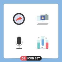 User Interface Pack of 4 Basic Flat Icons of export mic chat secure blood Editable Vector Design Elements