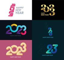 Big Collection of 2023 Happy New Year symbols Cover of business diary for 2023 with wishes vector