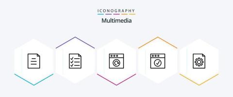 Multimedia 25 Line icon pack including . . reload. file. control vector