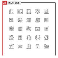 25 Creative Icons Modern Signs and Symbols of presentation analytics js analytic setting Editable Vector Design Elements