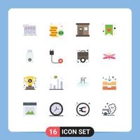 símbolos de iconos universales grupo de 16 colores planos modernos de consola patrick música irlanda sauna paquete editable de elementos de diseño de vectores creativos