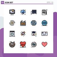 16 User Interface Flat Color Filled Line Pack of modern Signs and Symbols of transaction cash bubble notebook book pencil Editable Creative Vector Design Elements