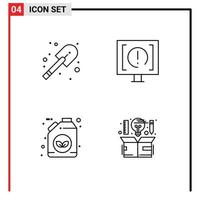 4 Creative Icons Modern Signs and Symbols of construction ecology contact service green Editable Vector Design Elements