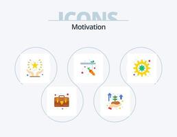 paquete de iconos planos de motivación 5 diseño de iconos. . motivación. donación. engranaje. caña de pescar vector