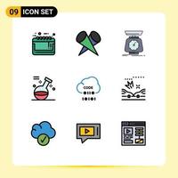 Universal Icon Symbols Group of 9 Modern Filledline Flat Colors of spa game top element scales Editable Vector Design Elements