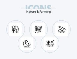 naturaleza y agricultura línea icon pack 5 diseño de iconos. granos agricultura. jardinería. agricultura. alimento vector