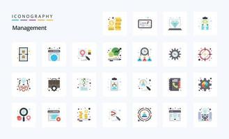 25 Management Flat color icon pack vector