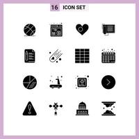 16 Creative Icons Modern Signs and Symbols of file number heart fax flag Editable Vector Design Elements