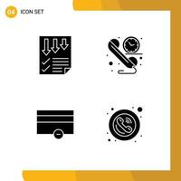 Thematic Vector Solid Glyphs and Editable Symbols of arrows finance paper communication payments Editable Vector Design Elements