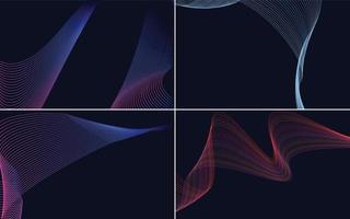 Collection of geometric minimal lines pattern set vector