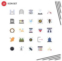 Pictogram Set of 25 Simple Flat Colors of telephone productivity reader help projector Editable Vector Design Elements