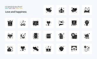 25 Love Solid Glyph icon pack vector