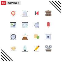 16 Thematic Vector Flat Colors and Editable Symbols of location back business disease control Editable Pack of Creative Vector Design Elements