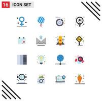 16 Universal Flat Colors Set for Web and Mobile Applications biology data medical globe orbit Editable Pack of Creative Vector Design Elements