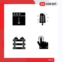 Pack of Modern Solid Glyphs Signs and Symbols for Web Print Media such as app crate mac summer food Editable Vector Design Elements