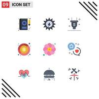 9 iconos creativos signos y símbolos modernos de ingresos finanzas gasto solar electricidad elementos de diseño vectorial editables vector
