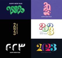 Big Collection of 2023 Happy New Year symbols Cover of business diary for 2023 with wishes vector