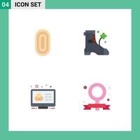 Universal Icon Symbols Group of 4 Modern Flat Icons of adornment adjustment ornamental boot control Editable Vector Design Elements