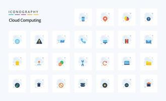 25 Cloud Computing Flat color icon pack vector