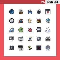 Set of 25 Modern UI Icons Symbols Signs for layout cancel american scary cauldron Editable Vector Design Elements