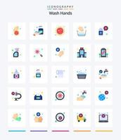 Creative Wash Hands 25 Flat icon pack  Such As cleaning. medical. bacteria. hygiene. bacteria vector