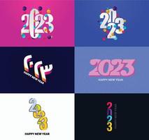 Big Set of 2023 Happy New Year logo text design 2023 number design template vector