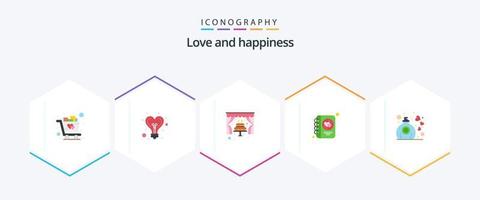 Love 25 Flat icon pack including love. writing. cake. love. diary vector