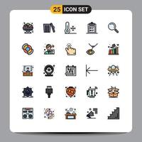 25 Creative Icons Modern Signs and Symbols of view find temperature text clipboard Editable Vector Design Elements