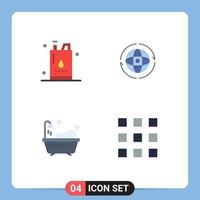 4 Flat Icon concept for Websites Mobile and Apps bottle connect oil world clean Editable Vector Design Elements