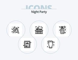 Night Party Line Icon Pack 5 Icon Design. board. list. gift. party. celebration vector