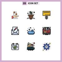 paquete de iconos vectoriales de stock de 9 signos y símbolos de línea para correo electrónico dinero editar letrero elementos de diseño vectorial editables vector